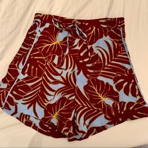 H&M High Waisted Floral Print Shorts